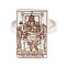 Non-Tarnish 304 Stainless Steel Wide Band Rings, Tarot Card Ring, The Emperor IV Ring for Women, Stainless Steel Color, US Size 6 1/2(17mm)