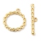 Brass Toggle Clasps, Cadmium Free & Nickel Free & Lead Free, Chain Ring, Real 18K Gold Plated, Ring: 15.5x14x2mm, Hole: 1.2mm, Bar: 20.5x4x2mm, Hole: 1.2mm