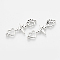 Tibetan Style Alloy Connectors Charms, Heart with Foot Print Links, Nickel Free, Antique Silver, 34x12x2mm, Hole: 1.5mm, about 700pcs/1000g