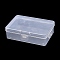 Transparent Plastic Storage Boxes, Rectangle Bead Containers with Hinged Lid, Clear, 14.5x11x3.3cm, Inner Diameter: 14x10.5cm