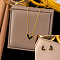 Heart Stainless Steel & Natural Shell Pendant Necklaces & Stud Earrings Sets, Golden, 400mm