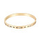 Roman Numeral Brass Hinged Bangle with Crystal Rhinestone for Women, Golden, Inner Diameter: 1-7/8x2-1/8 inch(4.9x5.5cm)