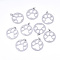 Non-Tarnish 304 Stainless Steel Pendants, Laser Cut, with Jump Rings, Flat Round with Dog Footprint, Stainless Steel Color, 15.5x14x1mm, Jump Ring: 3x0.4mm, 2.2mm inner diameter