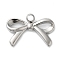 Non-Tarnish 304 Stainless Steel Pendants, Bowknot Charm, Stainless Steel Color, 11~11.5x16x2~2.5mm, Hole: 1.5~2mm