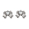 Rack Plating Alloy Pendants, with Glass & Rhinestone, Lead Free & Cadmium Free, Bowknot Charm, Platinum, 22x27.5x5mm, Hole: 1.6mm