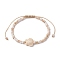 Turtle Synthetic Turquoise & Glass Braided Bead Bracelets, Adjustable Nylon Thread Bracelets for Women, Beige, Inner Diameter: 1-7/8~3-3/8 inch(4.8~8.6cm)