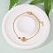 Mother's Day Brass Micro Pave Cubic Zirconia Birthday Flower Link Bracelets, Box Chain Jewelry for Women, Real 18K Gold Plated, January Carnation, 7-1/8 inch(18cm), 56mm extender chain, pendant: 9.5x13x2mm