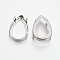 Flat Teardrop Brass Sew on Prong Settings, Claw Settings for Pointed Back Rhinestone, Open Back Settings, Platinum, 25x18x0.4mm, Fit for 18x25mm cabochons