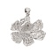 304 Stainless Steel Pendants, Flower Charm, Anti-Tarnish, Stainless Steel Color, 25.5x25x9mm, Hole: 2.5x7mm