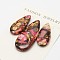 Assembled Synthetic Dyed Imperial Jasper and Bronzite Pendant Sets, teardrop, Camellia, 35~50x15~20x6~7mm, Hole: 1.5mm