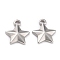 Non-Tarnish 304 Stainless Steel Charms, Star, Stainless Steel Color, 12x10x2.5mm, Hole: 1.7mm