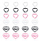 24Pcs 6 Style Spray Painted Zinc Alloy Pendants, Heart, Mixed Color, 23.5~28x24.5~29x2~3mm, Hole: 2mm, 4pcs/style