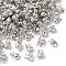 Iron Bead Tips, Calotte Ends, Clamshell Knot Cover, Platinum, 6x3.5mm, Hole: 1mm, Inner Diameter: 2.4mm