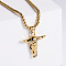 Retro Rock Punk Men's Bull Head Stainless Steel Pendant Necklaces, Golden