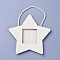 Wood Pendants, Photo Frame Theme, Undyed, Star, Antique White, 117.5x117.5x7.5mm, Inner Diameter: 40x40mm