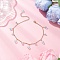 304 Stainless Steel Link Chain Anklets, with Synthetic Moonstone for Women, Light Sky Blue, 9-1/8 inch(232mm)