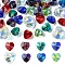 40Pcs 8 Colors Electroplate Glass Charms, AB Color Plated, Faceted Heart, Mixed Color, 10~14x10~14x5~7mm, Hole: 1~1.2mm, 5pcs/color