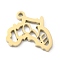Ion Plating(IP) 304 Stainless Steel Pendants, Manual Polishing, Hollow, Map of Africa with Word Love, Golden, 14x16x1mm, Hole: 1.6mm