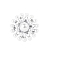Alloy Crystal Rhinestone Flower Brooch with White Imitation Pearls, Platinum, 52mm
