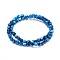 Electroplate Non-magnetic Synthetic Hematite Beads Strands, Polygon, Blue Plated, 5.5~6x5.5~6mm, Hole: 1.6mm, about 69pcs/strand, 15.3 inch(39cm)