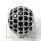 Brass Cubic Zirconia Beads, Round, Platinum, 10mm, Hole: 1.5mm
