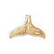 304 Stainless Steel Pendants, Fishtail Shape, Golden, 32x45x3mm, Hole: 7mm