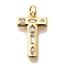 Brass Micro Pave Clear Cubic Zirconia Pendants, with Jump Ring, Lead Free and Cadmium Free, Long-Lasting Plated, Rack Plating, Letter Charms, Real 18K Gold Plated, Letter T, 20x12.5x2.7mm, jump ring: 5x1mm, 3mm inner diameter.