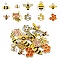 20Pcs 10 Styles Alloy Enamel Pendants, Bees & Honeycomb Charm, Mixed Color, 10~24x10.5~21x1.5~4mm, Hole: 1.4~2.5mm, 2pcs/style