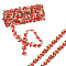 Flower Polyester Jacquard Ribbon, for Garment Accessories, Red, 3/4 inch(20mm)