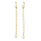 Brass Chain Extender, with Chain and Lobster Claw Clasps, Nickel Free, Real 14K Gold Plated, 71mm