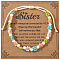 Bohemian Style Glass Seed Round Beads Braided Bead Bracelets for Women, Daisy, with Plastic Imitation Pearl & Greeting Card, Colorful, Inner Diameter: 11 inch(28cm)