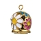 304 Stainless Steel Pendants, with Enamel, Bell with Flower Charm, Golden, 16x13mm, Hole: 1.5mm