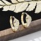 Brass Clear Cubic Zirconia Hoop Earrings, Snake, Real 18K Gold Plated, 15x15x6mm