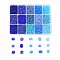 8/0 Glass Seed Beads, Transparent & Frosted Colors & Baking Paint & Opaque Colors Lustered & Opaque Colours &  Trans. Colours Lustered & Silver Lined & Transparent Colours Rainbow & Ceylon, Round, Blue, 8/0, 3mm, Hole: 1mm, 15color, 20g/color, 300g/box