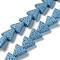 Triangle Dyed Natural Lava Rock Beads Strands, Light Sky Blue, 13x14x5mm, Hole: 1.2mm, about 31pcs/strand, 15.35''(39cm)