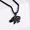 Vintage Stainless Steel Elephant Pendant Punk Hip-hop Necklaces High-end Jewelry Accessories, Black
