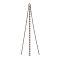 Brass Micro Pave Clear Cubic Zirconia Big Pendants, Ball Chain Tassel, Platinum, 91x4x2mm, Hole: 2mm