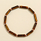 Column Natural Tiger Eye Beads Stretch Bracelets for Women Men, with Beass Beads, 6-7/8 inch(17.5cm)