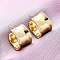 Brass C-Shaped Stud Earrings, Lead Free & Cadmium Free, Long-Lasting Plated, Rack Plating, Real 18K Gold Plated, 18.5x13.5mm