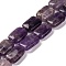 Natural Amethyst Beads Strands, Rectangle, 18x13.5x5.5mm, Hole: 1.2mm, about 22pcs/strand, 15.75 inch(40cm)