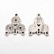 Alloy Rhinestone Connector Settings, Lead Free and Cadmium Free, Flat Round, Antique Silver, about 23mm long, 19mm wide, 2mm thick, hole: 1mm, Fit for 1.2mm rhinestone