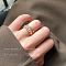 Adjustable Brass Micro Pave Clear Cubic Zirconia Cuff Rings for Women, Golden, Inner Diameter: 15~20mm