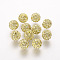 Polymer Clay Rhinestone Beads, Grade A, Round, Pave Disco Ball Beads, Jonquil, 8x7.5mm, Hole: 1.5~1.8mm