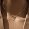 Heart Letter Brass Micro Pave Clear Cubic Zirconia Initial Lariat Necklaces, Golden, Letter K, 13.78~17.72 inch(35~45cm)
