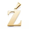 304 Stainless Steel Pendants, Golden, Initial Letter.Z, 27.5x20x1.5mm, Hole: 4x9.5mm