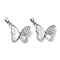 Brass Micro Pave Clear Cubic Zirconia Pendants, Cadmium Free & Nickel Free & Lead Free, with Shell, Butterfly, Platinum, 15x17.5x4.5mm, Hole: 4.5mm