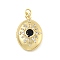 Brass Cubic Zirconia Locket Pendants, Photo Frame Charms, with Jump Ring, Cadmium Free & Lead Free, Real 18K Gold Plated, Dark Blue, Oval, 32.5x23x10mm, Hole: 4mm, Inner Diameter: 25x19mm