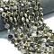 Natural Labradorite Beads Strands, Faceted Hexagonal Cut, Flat Round, with Seed Beads, 10~10.5x6mm, Hole: 1mm, about 31~32pcs/strand, 15.35''~15.55''(39~39.5cm)