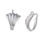 Rack Plating Brass Donut Bails, Donuthalter, Fit For Pi Disc Pendants Jewelry Making, Fan Shape, Platinum, 18x13x8mm, Hole: 1mm, Inner Size(Place for Donut) : about 12.3mm Long, 5.2mm Thick