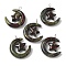 Natural Dragon Blood Jasper Pendants, Moon with Star Charms, with Copper Wire Loops, Platinum, 36~37x27~28x7.5~8mm, Hole: 4mm
